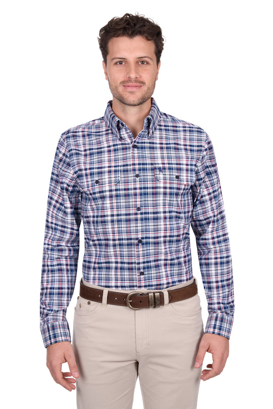 T6W1115032 Mens Sean 2Pkt LS Shirt | Blue/Red