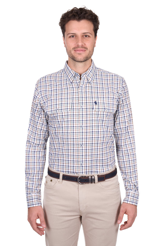 T6W1115041 Mens Chad 2PKT LS Shirt | Navy/Green