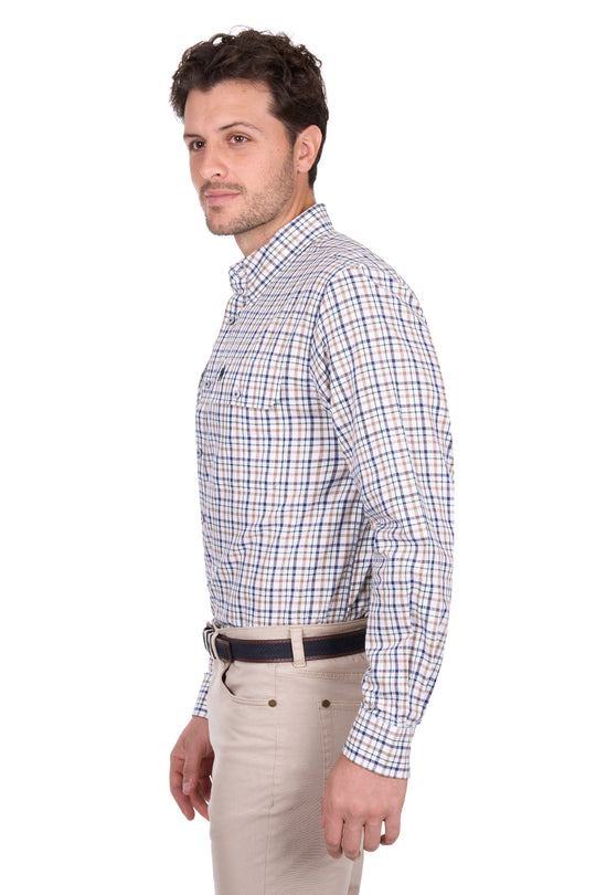 T6W1115041 Mens Chad 2PKT LS Shirt | Navy/Green