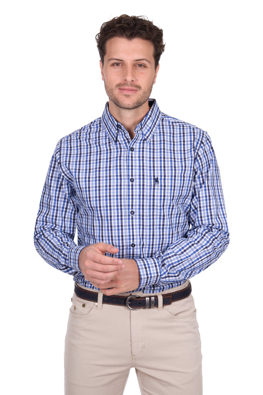 T6W1118044 Mens Andrew 1PKT LS Shirt | Navy/Blue