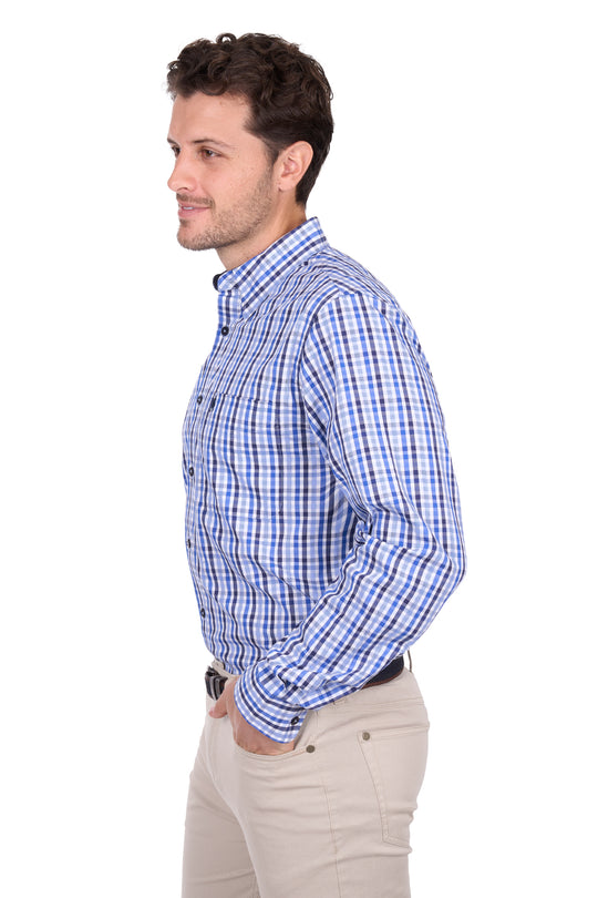 T6W1118044 Mens Andrew 1PKT LS Shirt | Navy/Blue