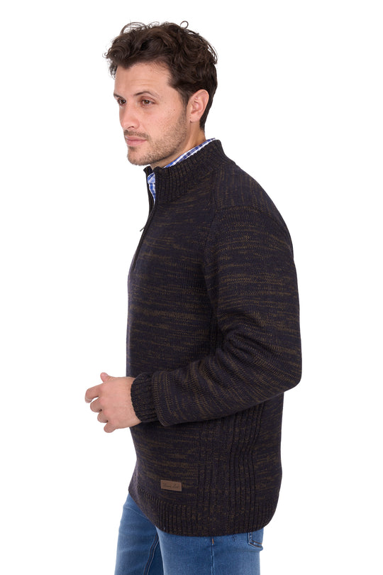 T6W1519001 Mens Jesse 1/4 Zip Jumper | Chestnut