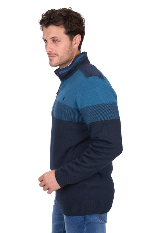 T6W1523004 Mens Jerry 1/4 Zip Jumper | Navy/Petrol
