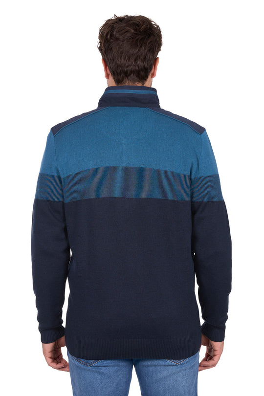 T6W1523004 Mens Jerry 1/4 Zip Jumper | Navy/Petrol