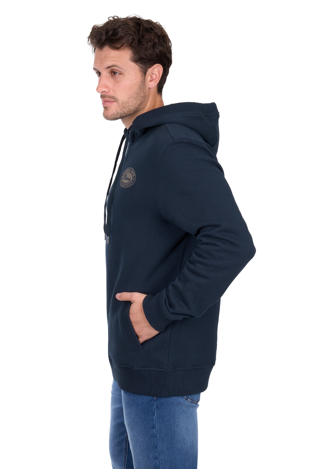 T6W1533010 Men's Heritage Oval Pullover Hoodie | Navy