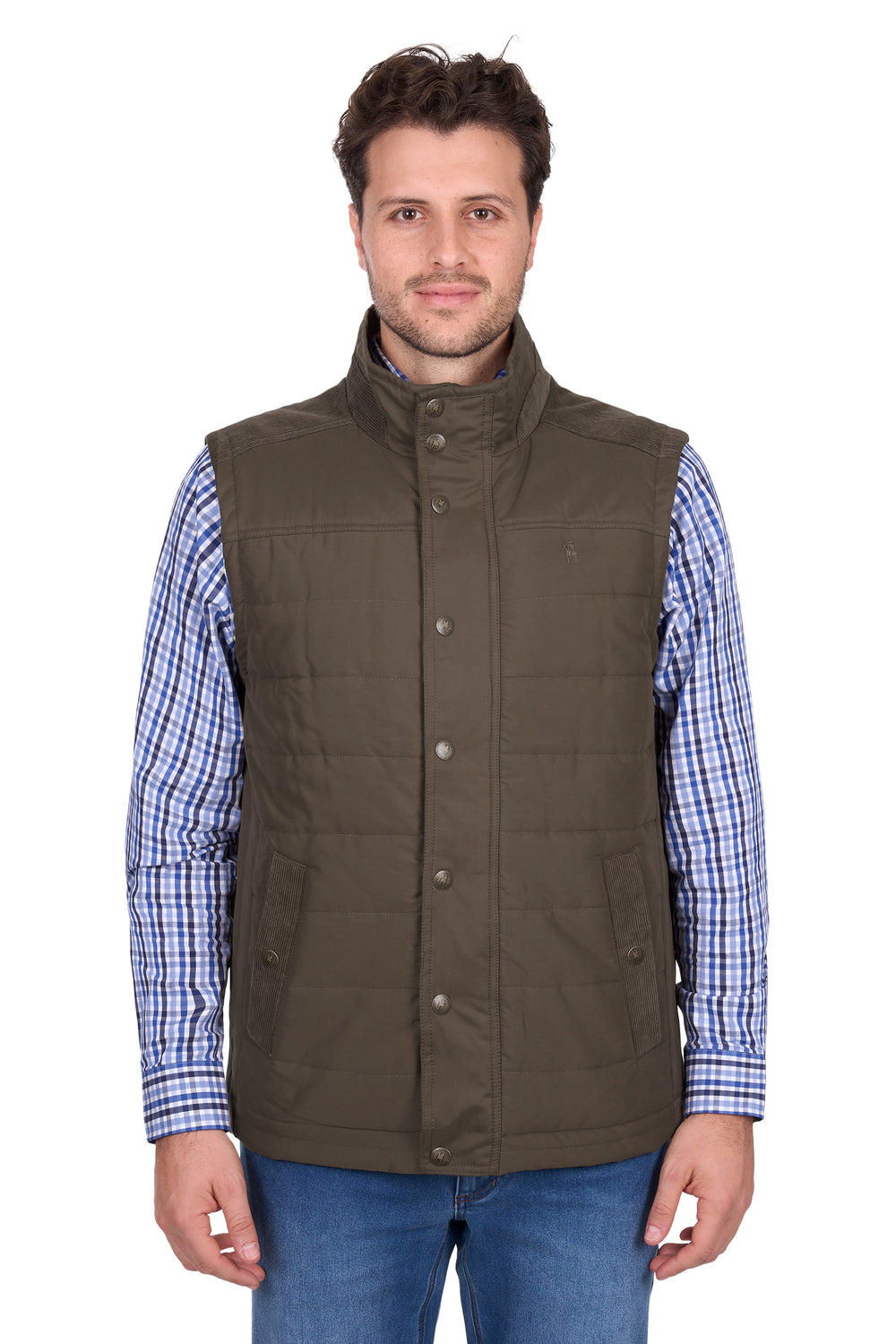 T6W1607171 Mens Matt Vest | Khaki