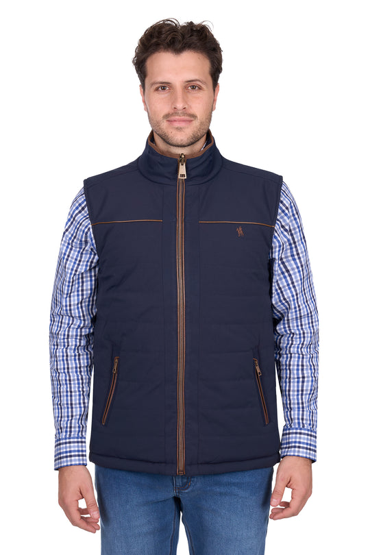 T6W1608170 Mens Toby Rev Vest | Navy/Tan