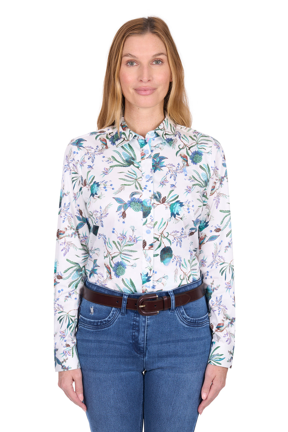 T6W2118065 Wmns Lucinda LS Shirt | Blue/White