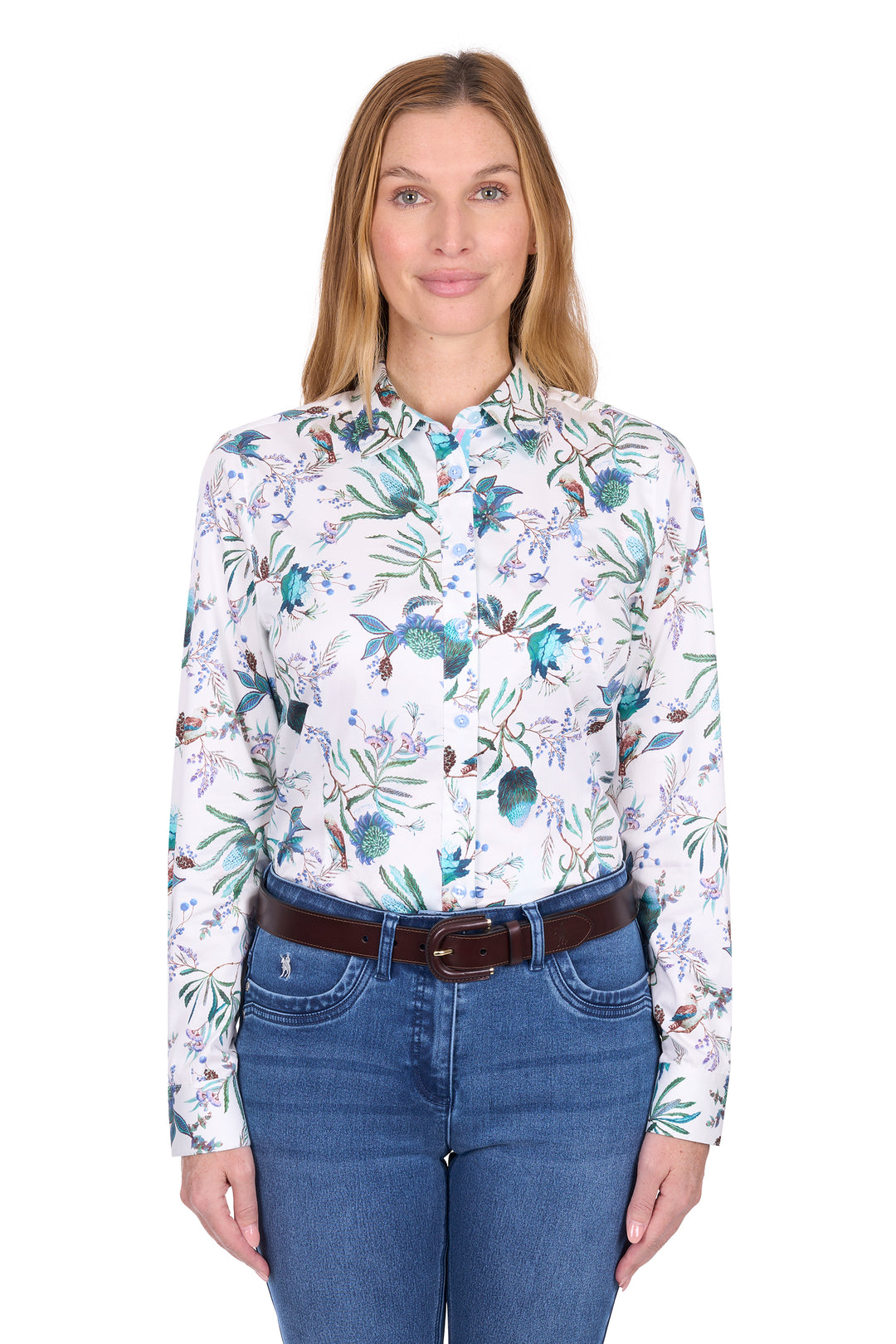 T6W2118065 Wmns Lucinda LS Shirt | Blue/White