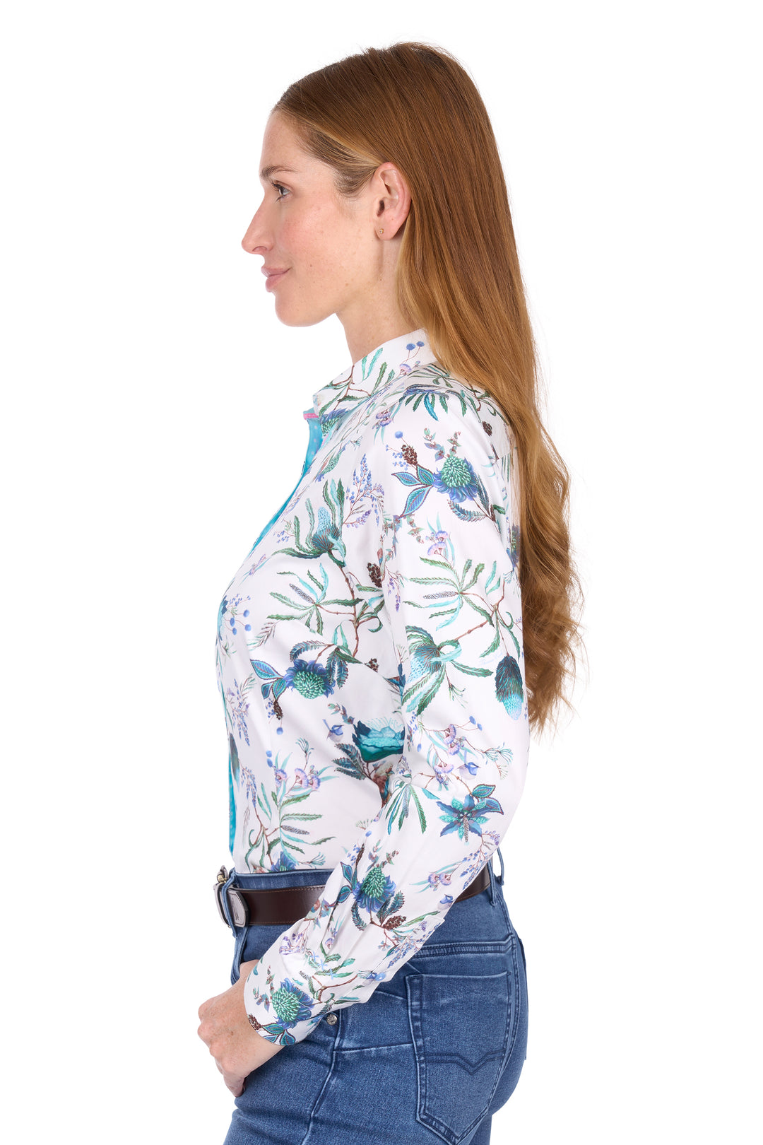 T6W2118065 Wmns Lucinda LS Shirt | Blue/White