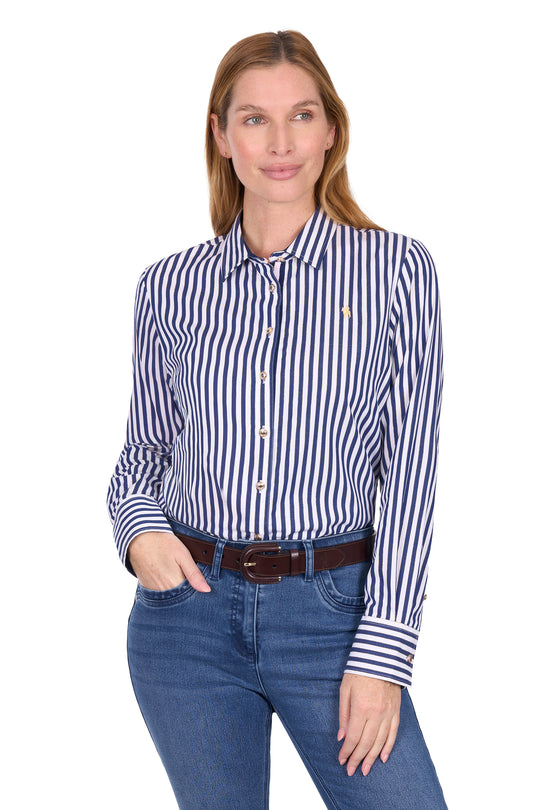 T6W2130085 Wmns Celine LS Shirt | Navy/White