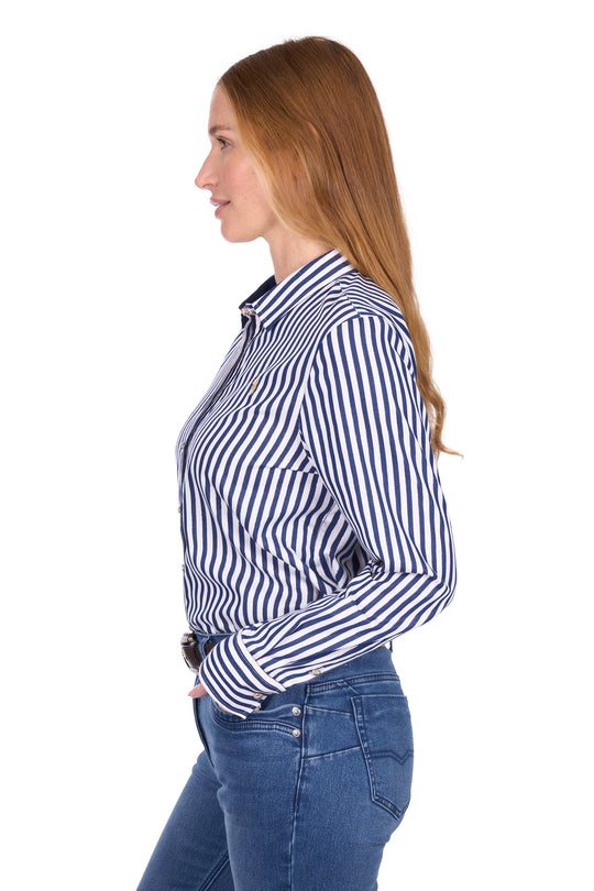 T6W2130085 Wmns Celine LS Shirt | Navy/White