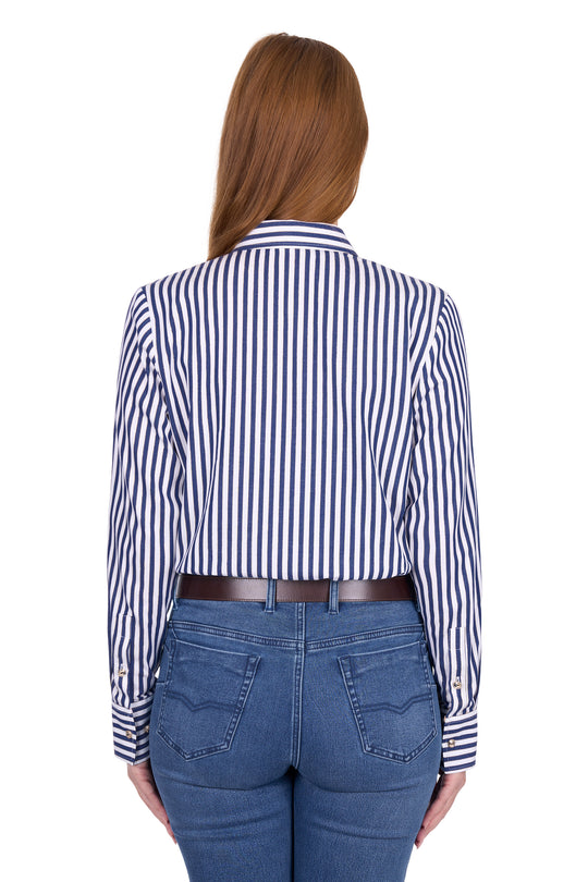 T6W2130085 Wmns Celine LS Shirt | Navy/White