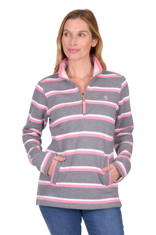 T6W2527079 Wmns Jane 1/4 Zip Rugby | Charcoal Marle