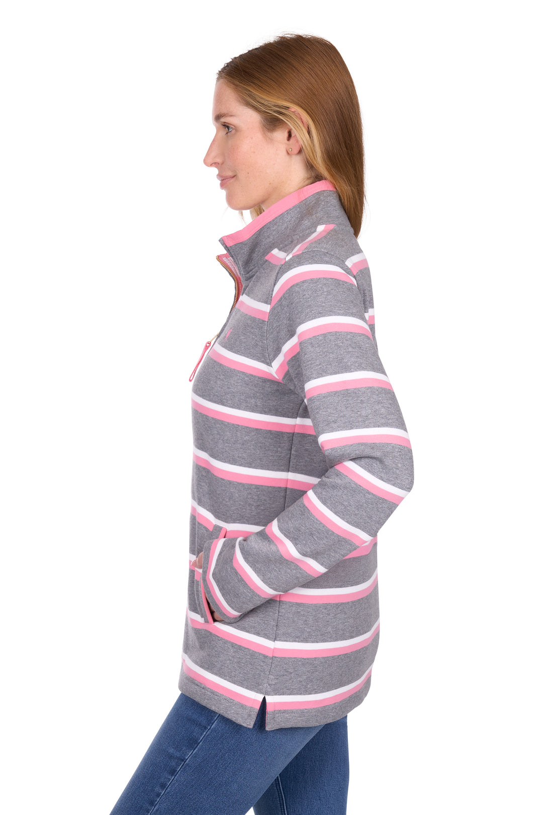 T6W2527079 Wmns Jane 1/4 Zip Rugby | Charcoal Marle
