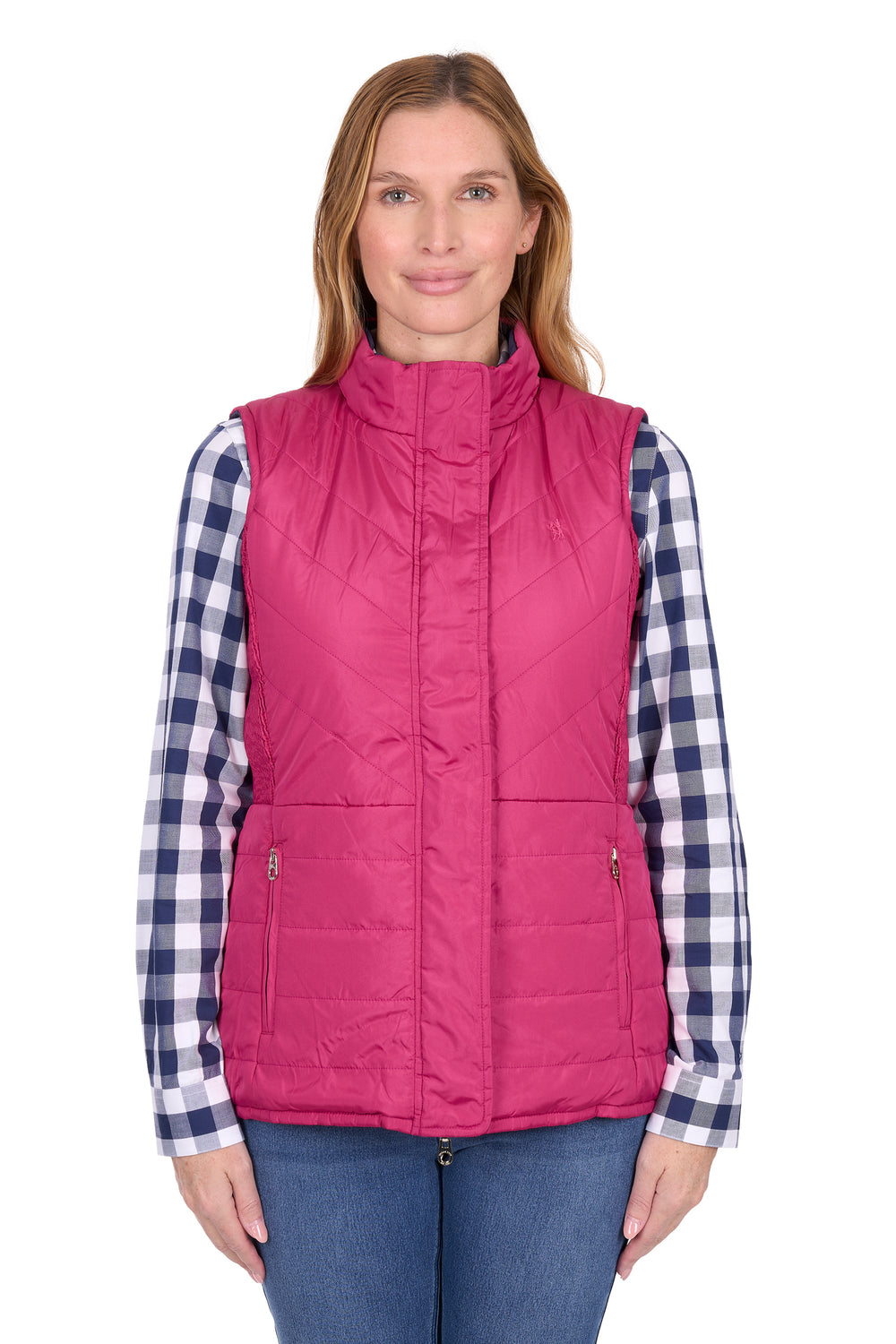 T6W2620056 Wmns Mayfield Revs Vest | Hot Pink/Navy