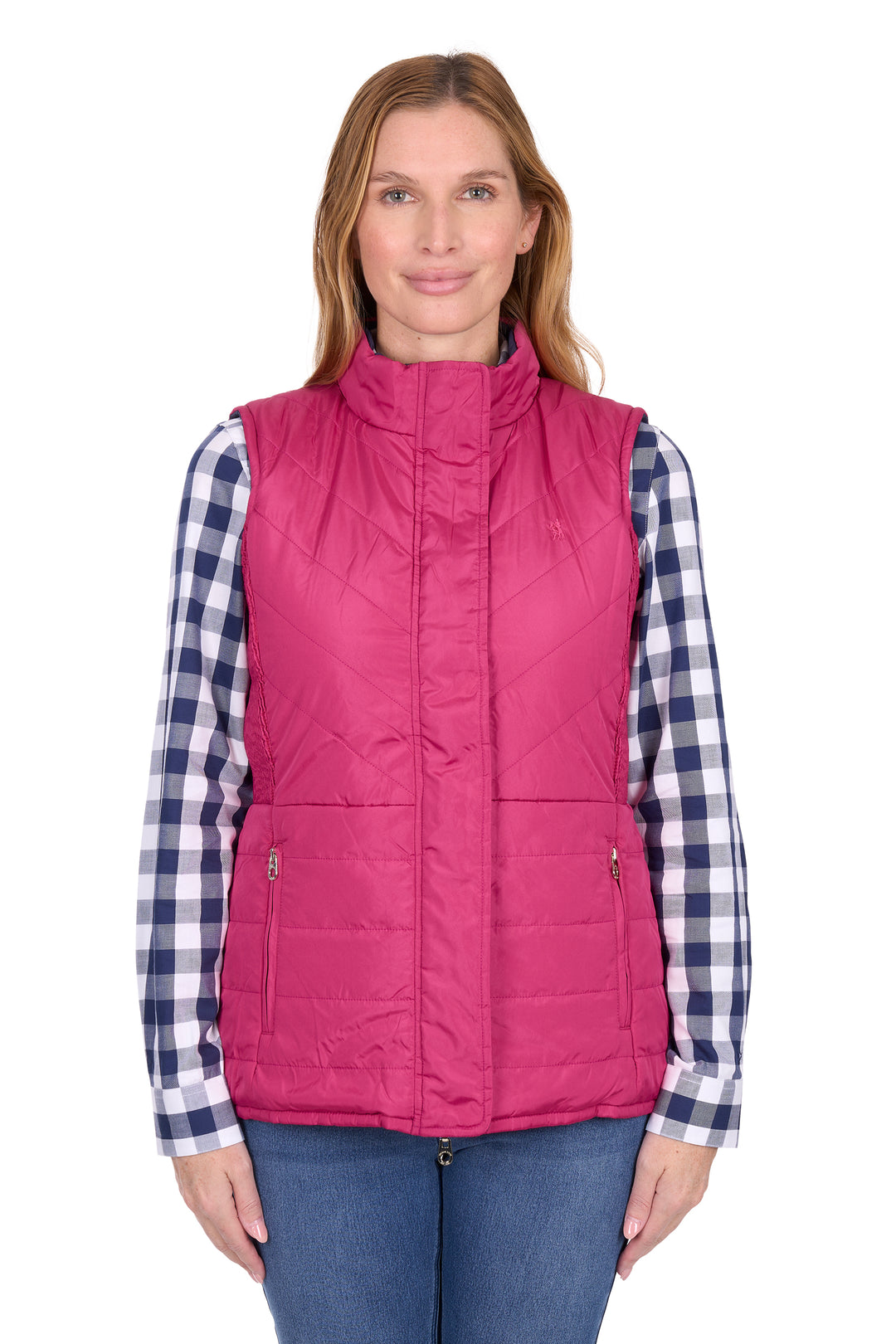 T6W2620056 Wmns Mayfield Revs Vest | Hot Pink/Navy
