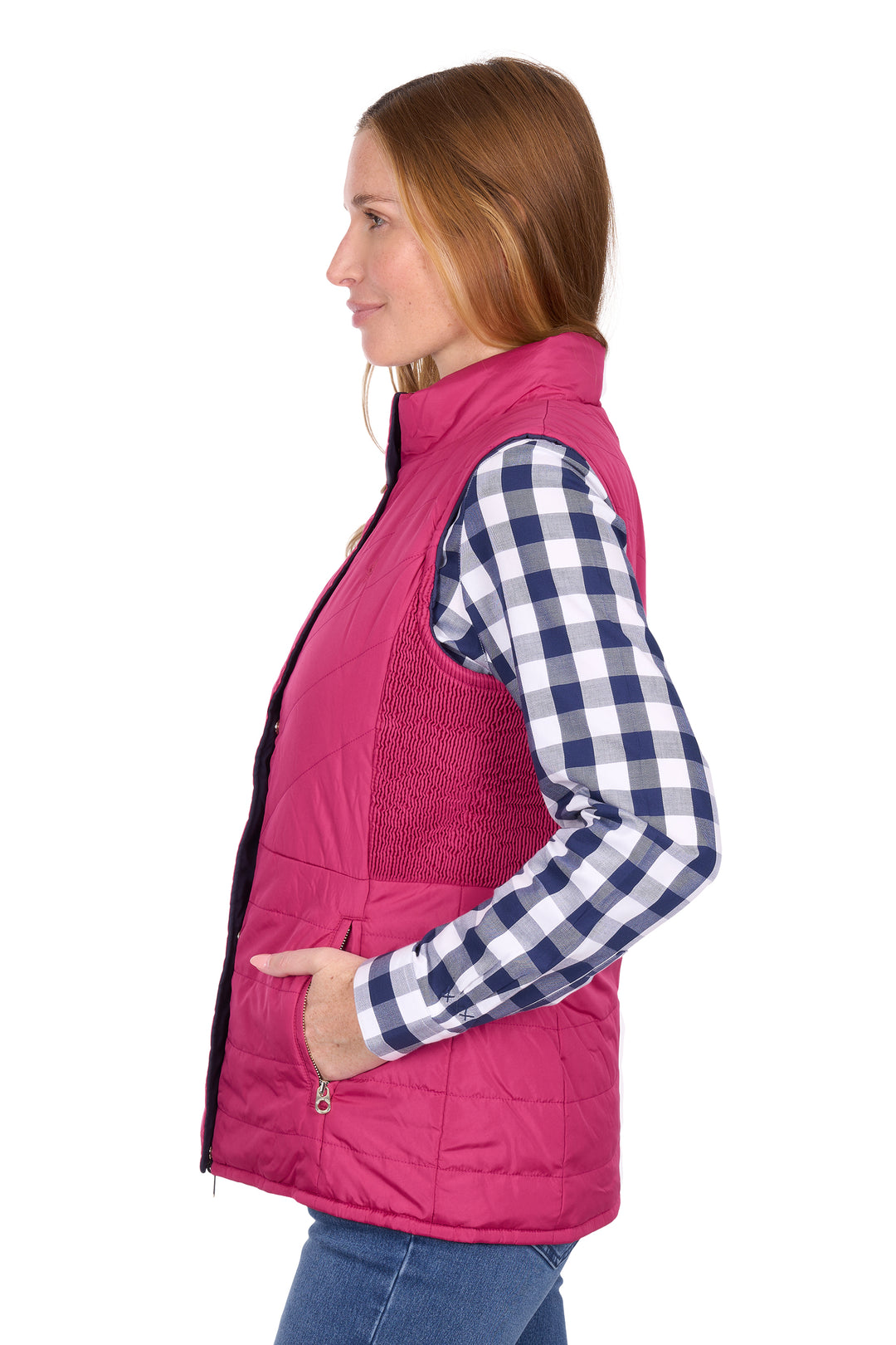 T6W2620056 Wmns Mayfield Revs Vest | Hot Pink/Navy