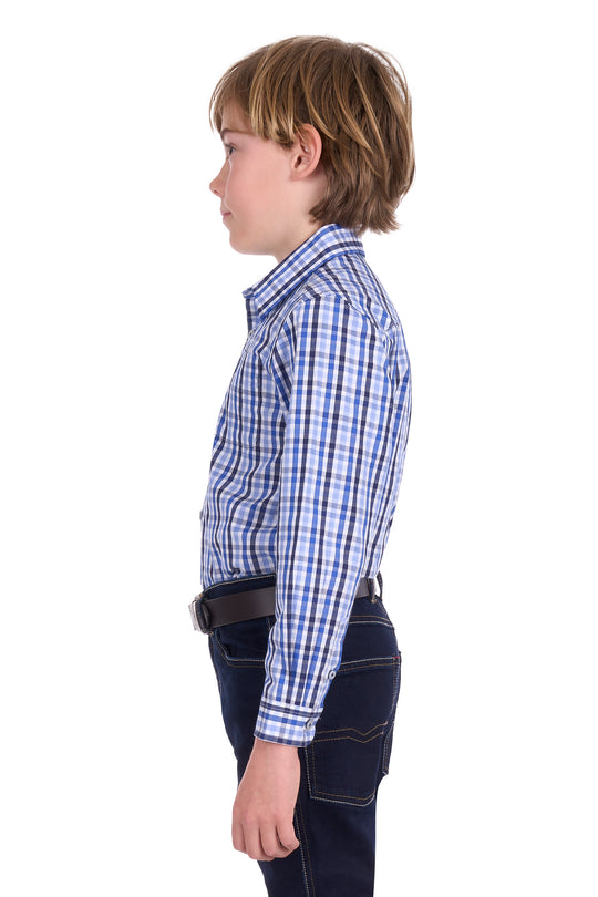 T6W3139044 Boys Andrew 1PKt Ls Shirt | Navy/Blue
