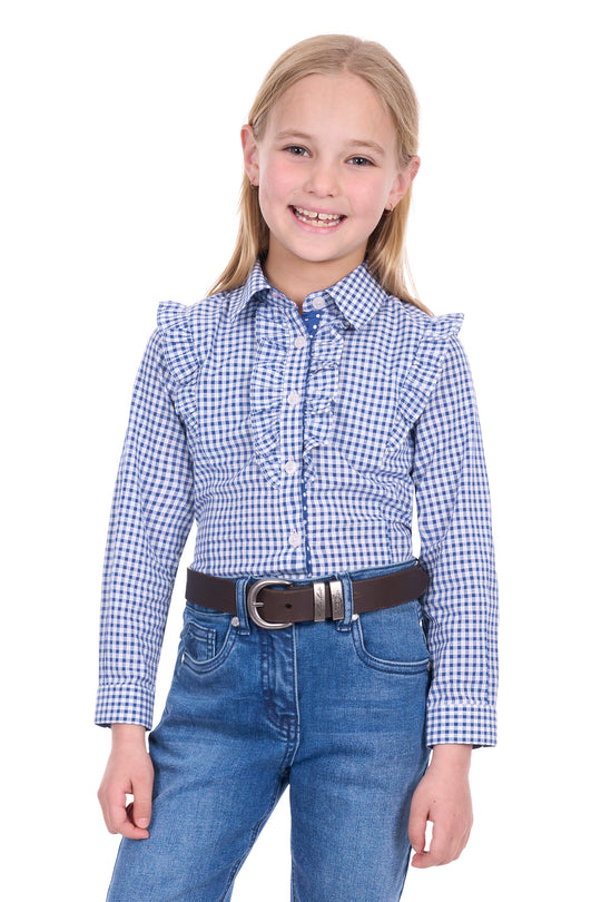 T6W5108108 Girls Nora LS Shirt | Blue/White