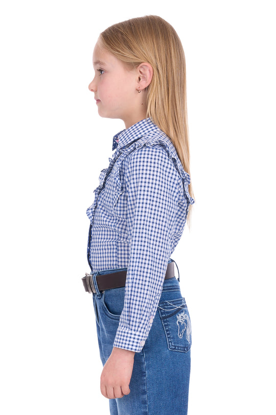 T6W5108108 Girls Nora LS Shirt | Blue/White
