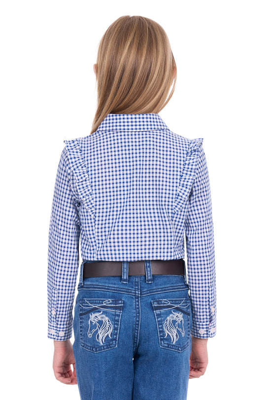T6W5108108 Girls Nora LS Shirt | Blue/White