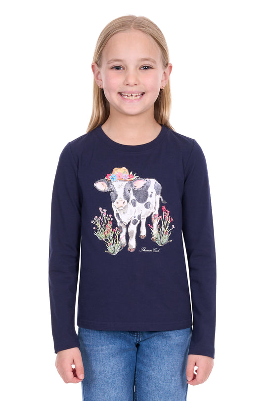 T6W5501134 Girls Kelly LS Tee |Navy