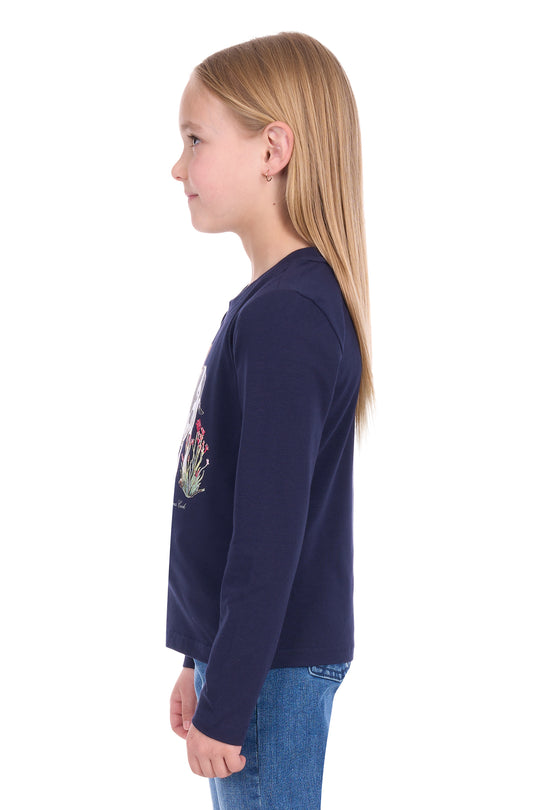 T6W5501134 Girls Kelly LS Tee |Navy