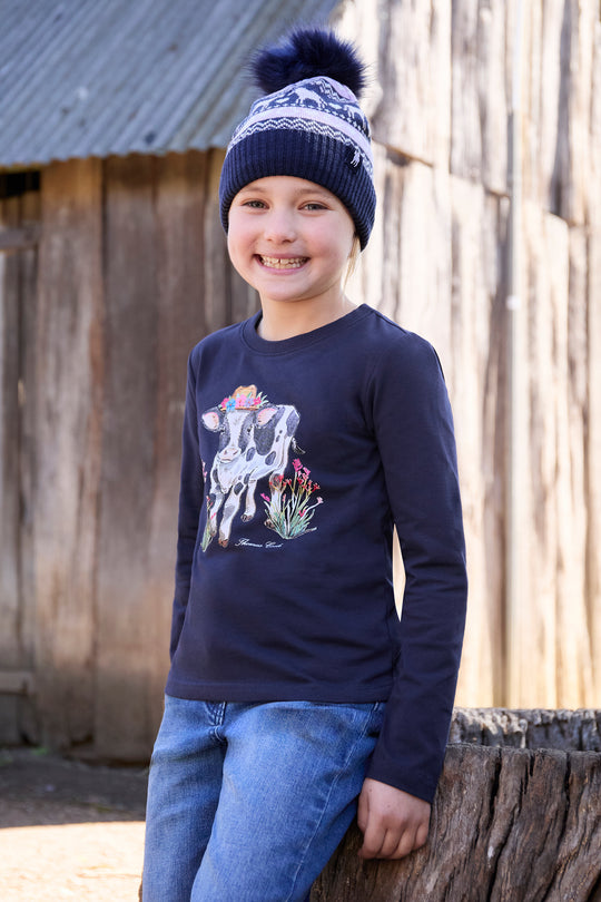 T6W5950BNE Kids Emilia Beanie | Navy/Lilac