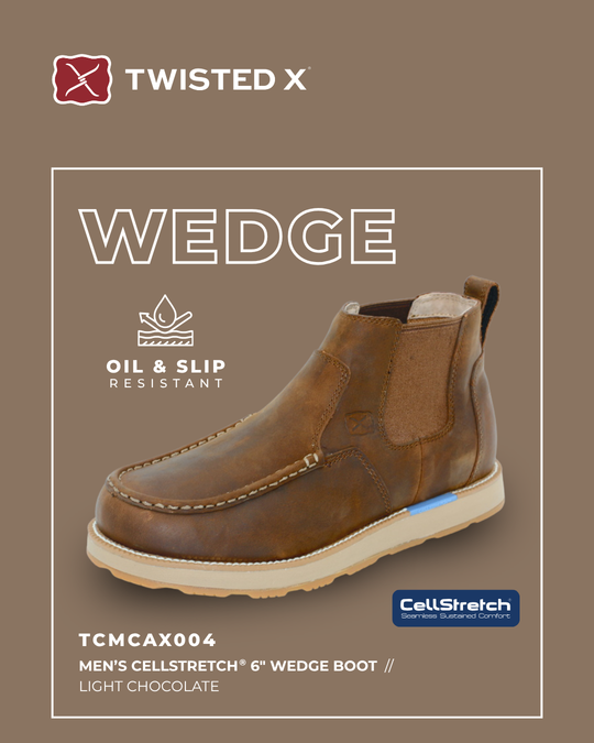 TCMCAX004 Mens Cellstretch Wedge Boot | Light Chocolate