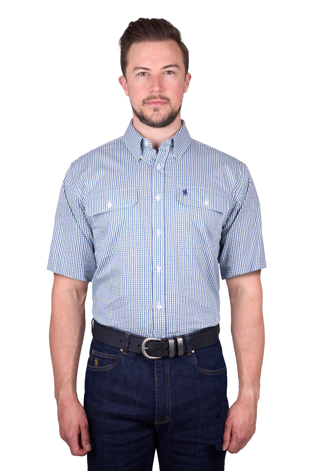 TCP1110158 Men’s Wentworth Check 2-Pocket Short Sleeve Shirt