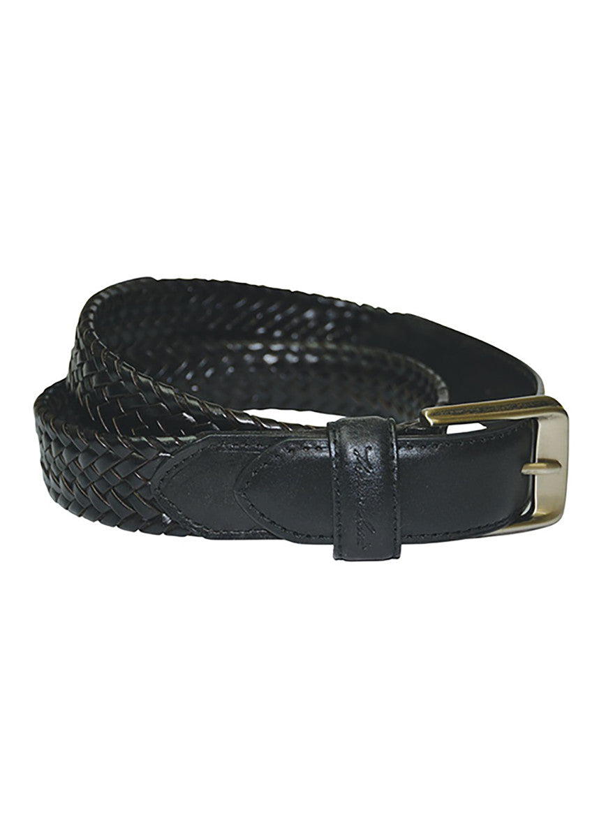 TCP1910BEL Harry Leather Braided Belt| Black