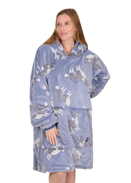 TCP2939SNU Adults Dog Snuggle Hoodie | Blue