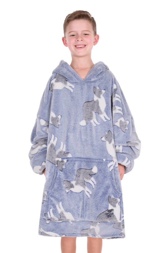 TCP7939SNU Kids Dog Snuggle Hoodie | Blue