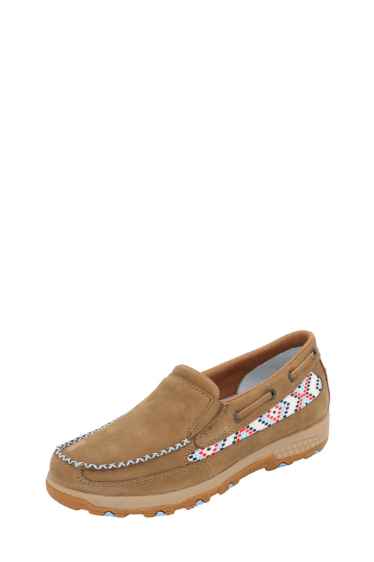 TCWXC0072 Women’s Aztec CellStretch® Mocs Slip On | Brown / Sky