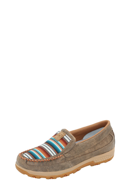 TCWXC0075 Women’s Woven CellStretch® Mocs Slip On | Brown / Multi