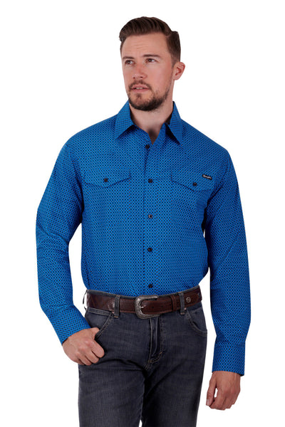 X3S1111980 Men's Kirk L/S Shirt | Royal Blue / Orange