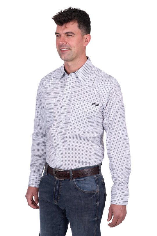 X5S1112363 Mens Brent Shirt \ White/Navy