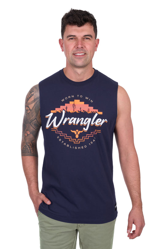 X5S1572395 Mens Mario Muscle Tank | Navy