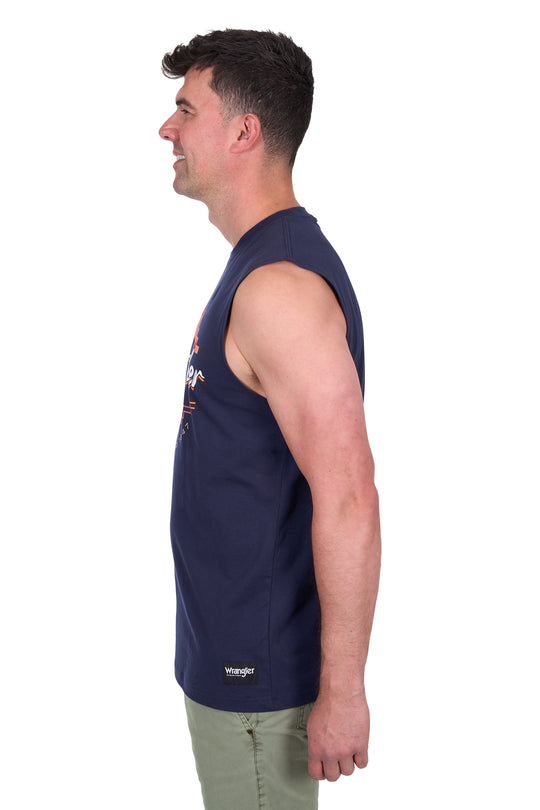X5S1572395 Mens Mario Muscle Tank | Navy