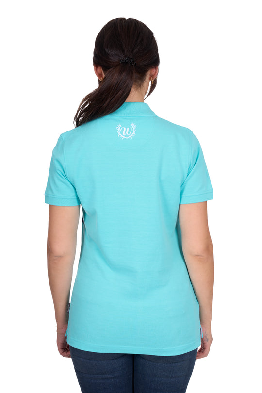 X5S2565413 Women’s Lyndel Short Sleeve Polo | Aqua