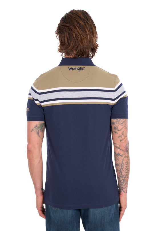 X6S1560678 Men’s Tyrone 1-Pocket Short Sleeve Polo / Navy | Tan