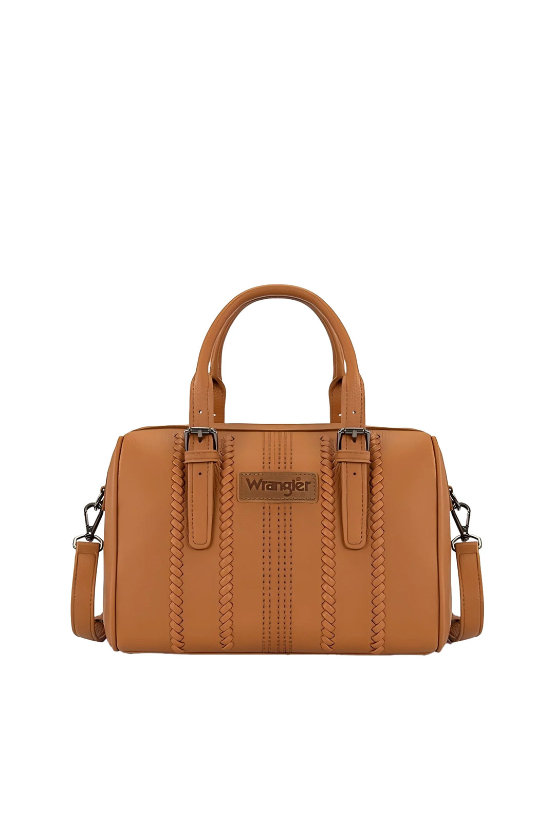 X6S4929BAG Boston Stitch Barrel Bag | Camel/Blue
