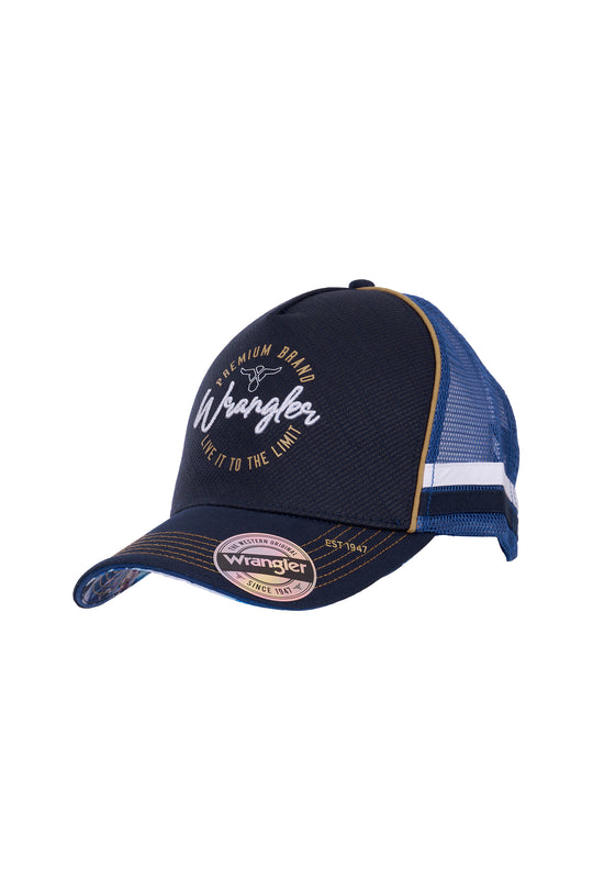 X6W1947CAP Mario High Profile Trucker Cap | Navy / Denim