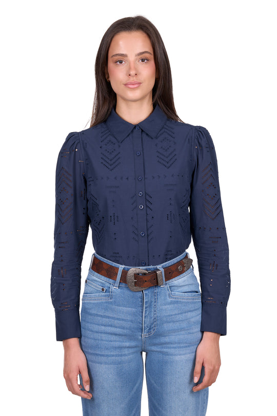 X6W2127434 Women’s Lilly Long Sleeve Shirt | Navy