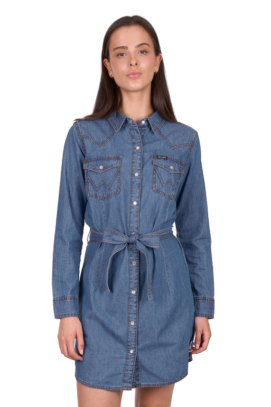 X6W2460539 Wmns Wendy LS Dress | Mood Indigo
