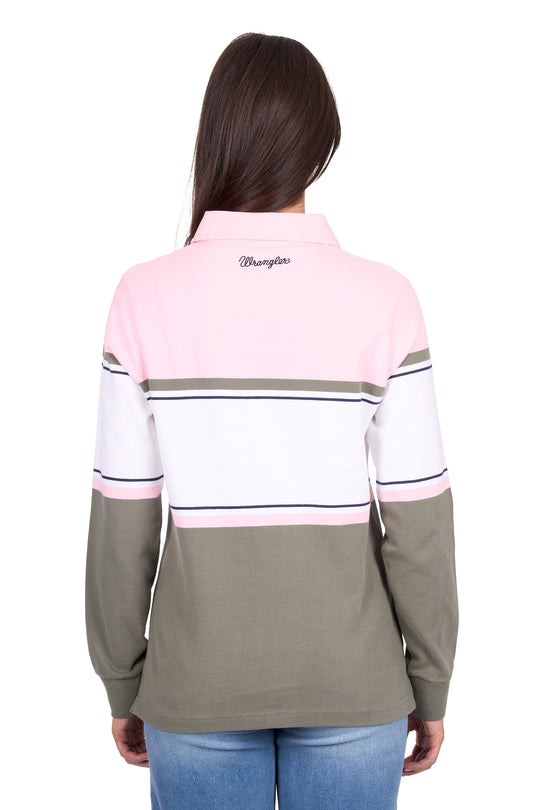 X6W2577543 Women’s Luella Stripe Rugby | Green / Pink