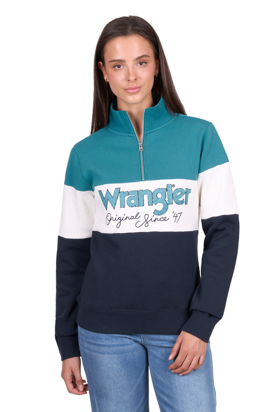 X6W2597549 Women’s Dana 1/4 Zip Pullover | Navy / Teal