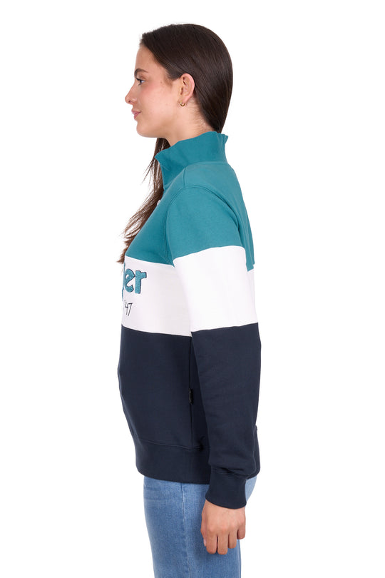 X6W2597549 Women’s Dana 1/4 Zip Pullover | Navy / Teal