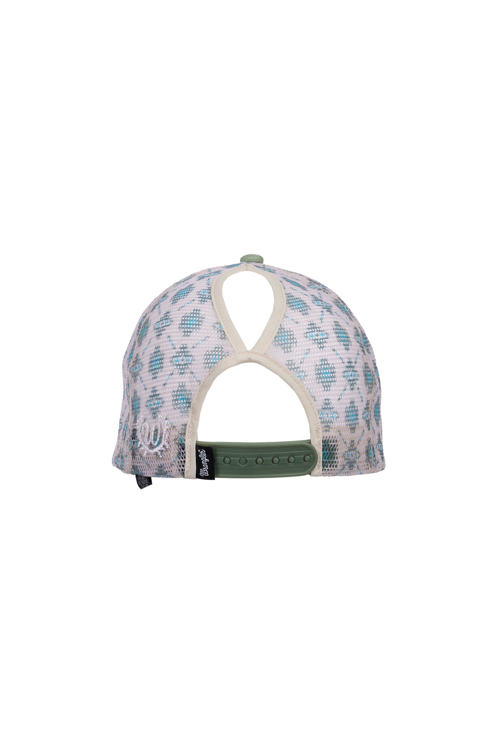 X6W2935CAP Nat HP Ponytail Trucker Cap | Sage/Off White